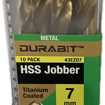 MACSIM DURABIT HSS JOBBER TITANIUM COATED DRILL BIT (BLISTER HANG PACK OF 10)