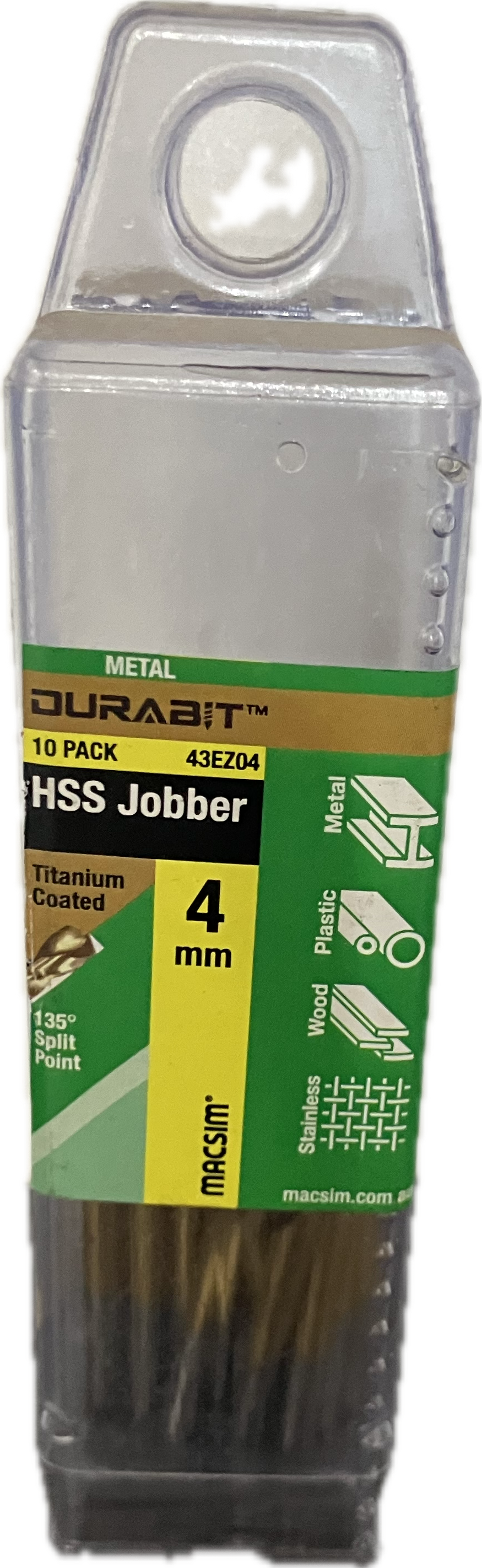 MACSIM DURABIT HSS JOBBER DRILL BIT (BLISTER PACK OF 10)