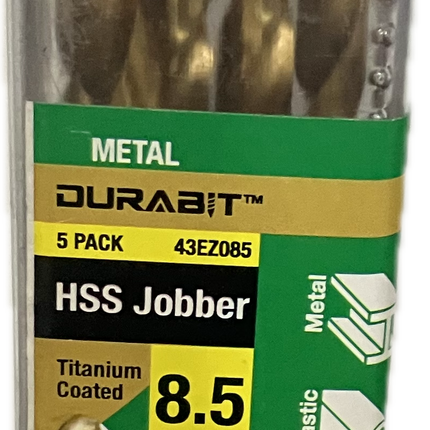 MACSIM DURABIT HSS JOBBER TITANIUM COATED DRILL BIT (BLISTER HANG PACK OF 10)