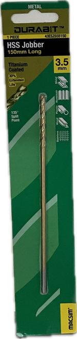 MACSIM DURABIT HSS JOBBER DRILL BIT- 150MM (HANG PACK OF 1)