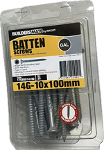 MACSIM BUILDERS MATE BATTEN T17 C3 BUGLE SELF EMBEDDING HEAD HEX DRIVE 14G SCREW (BLISTER PACK OF 25)
