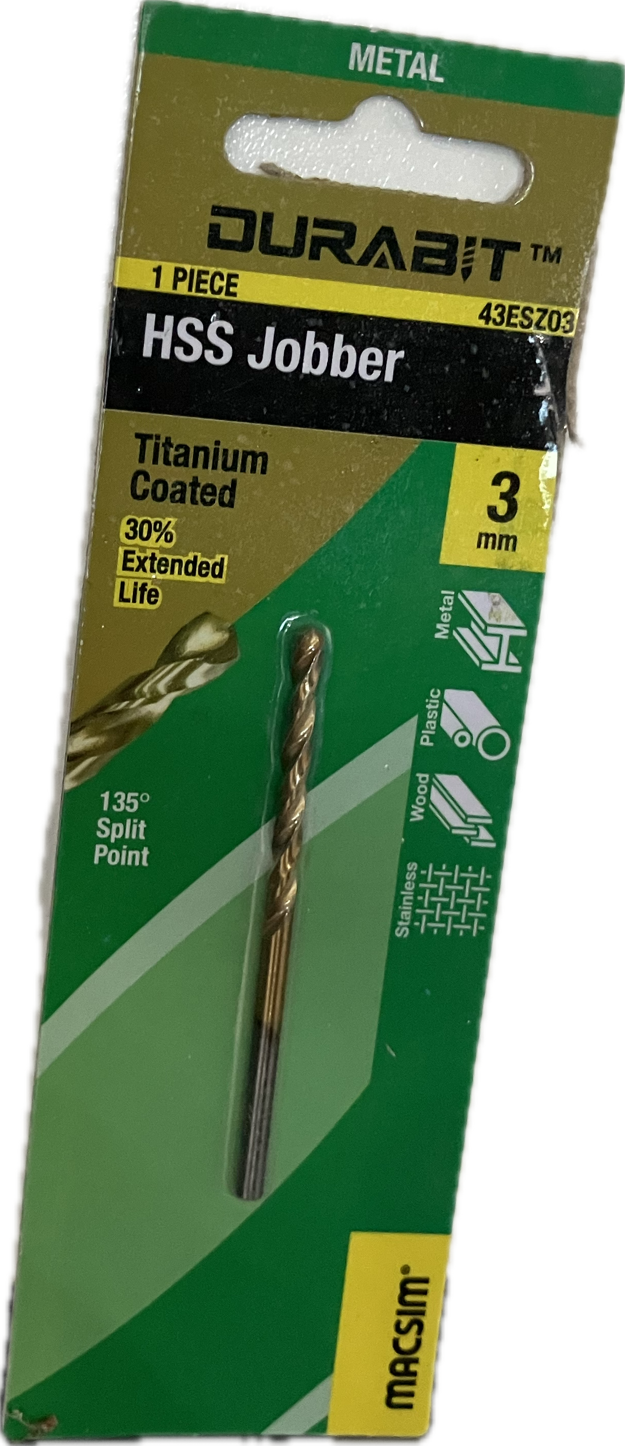 MACSIM DURABIT HSS JOBBER DRILL BIT [HANG PACK OF 1]