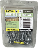 TREATED PINE GALVANISED 10G SCREW (BLISTER PACK OF 50)