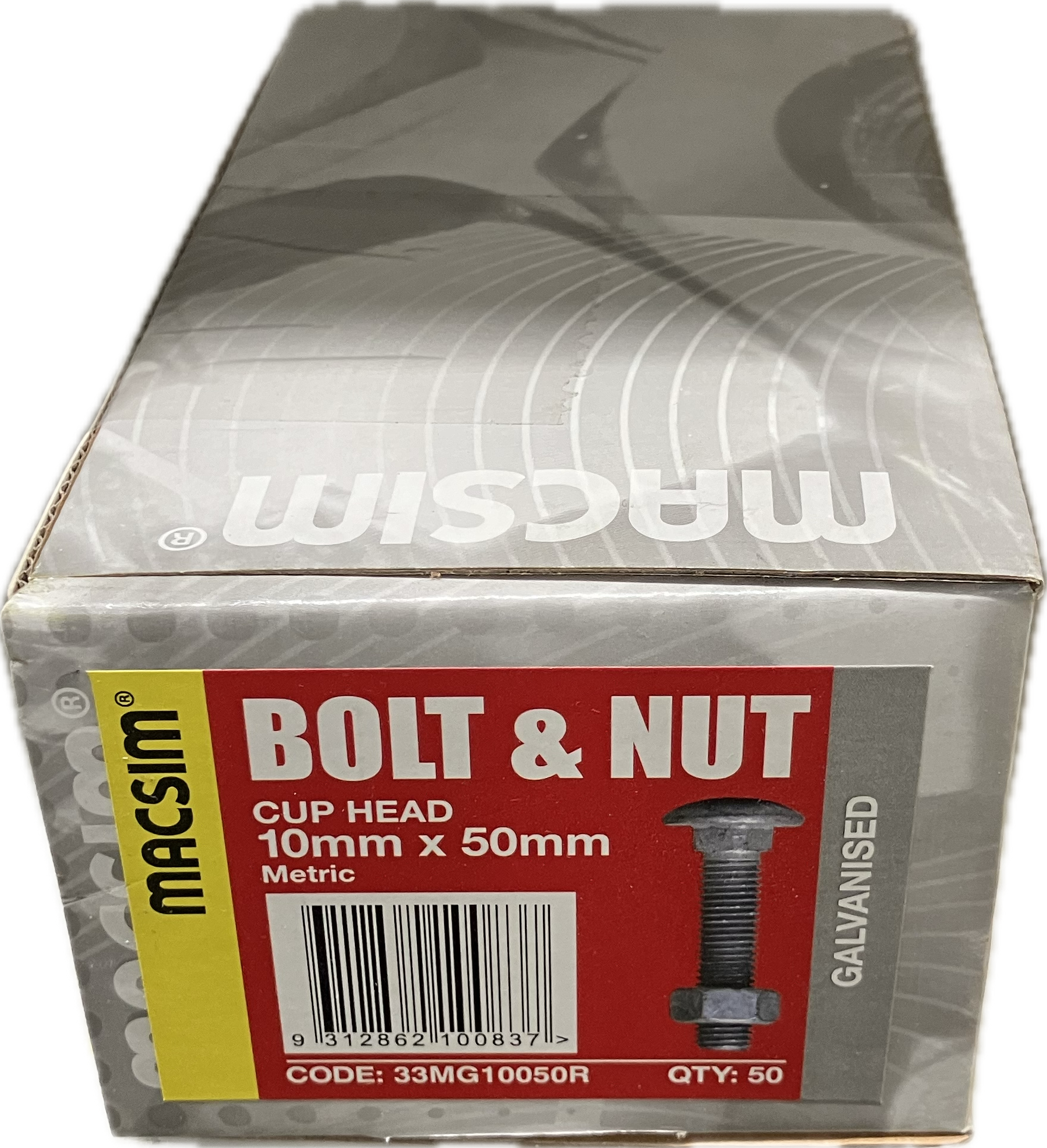 MACSIM GALVANISED CUP HEAD BOLT- 10MM