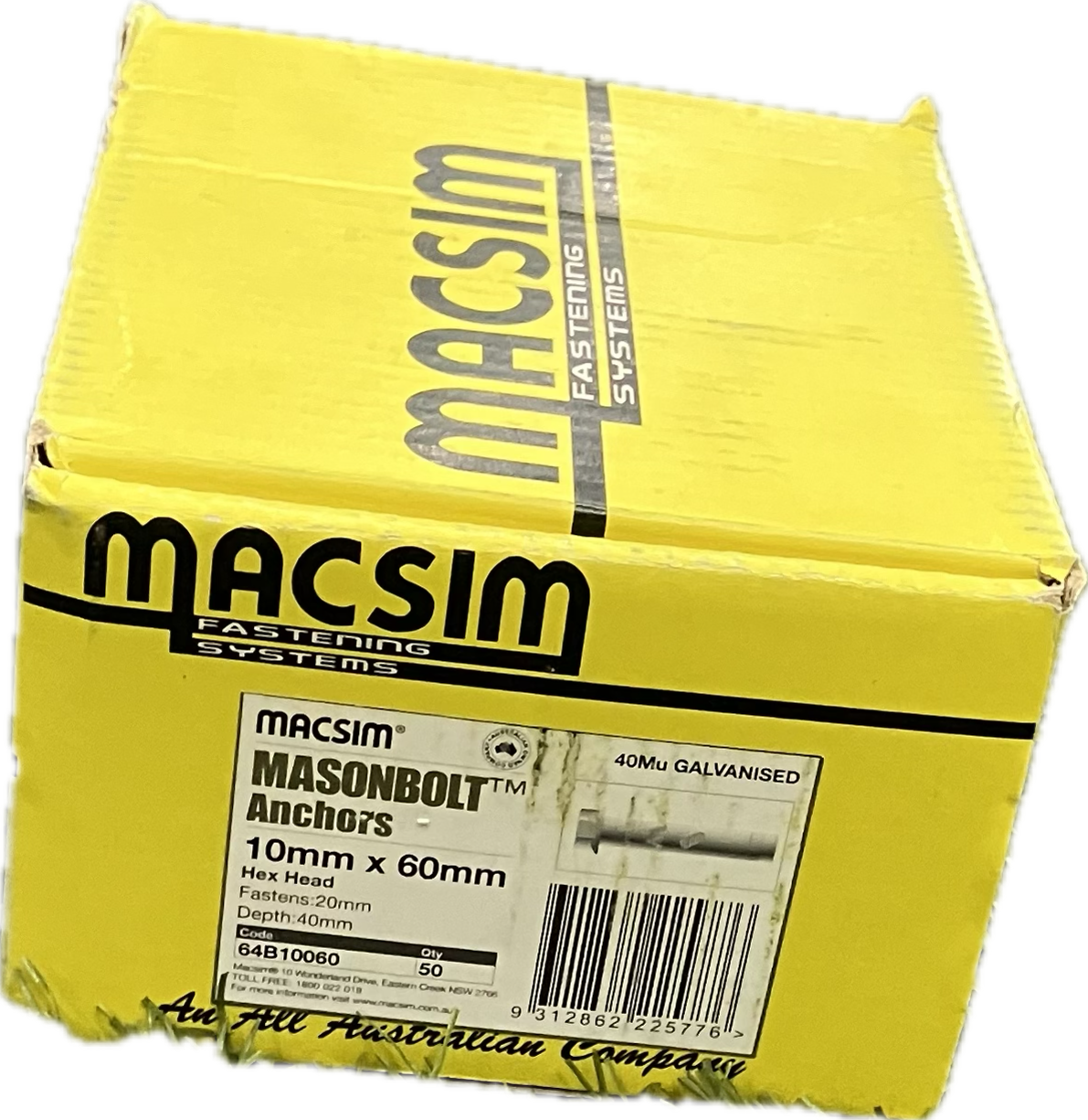 MACSIM GALVANISED MASONBOLT- 10MM