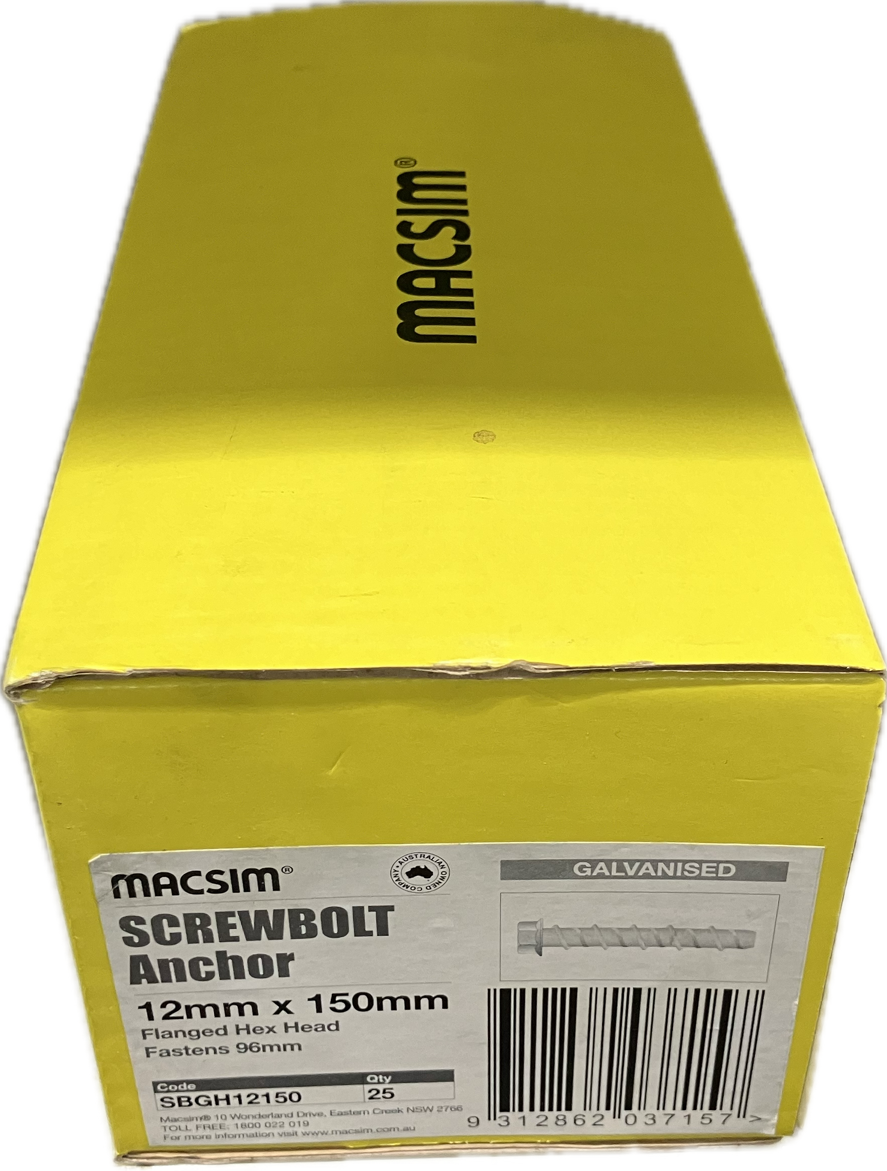 MACSIM GALVANISED SCREWBOLT- 12MM