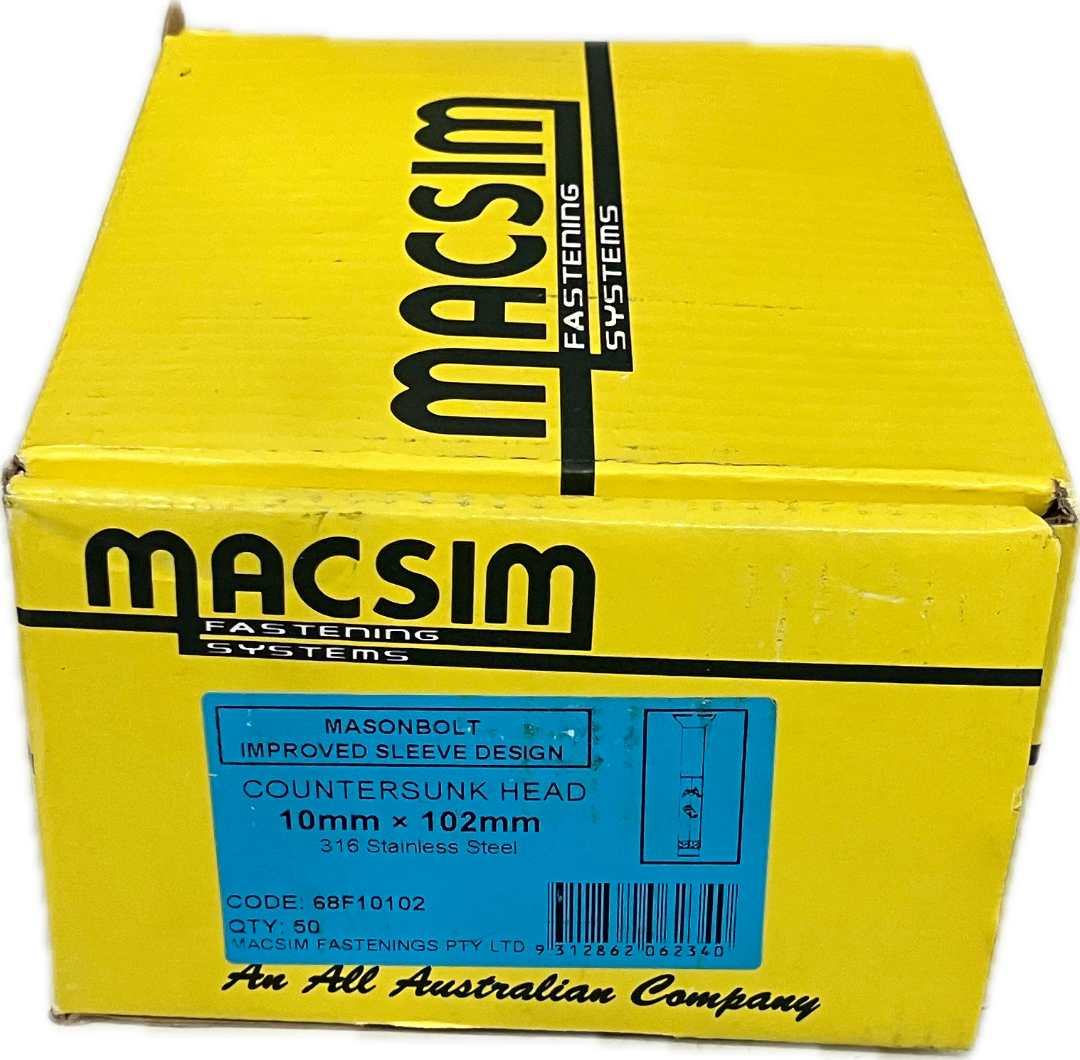 MACSIM COUNTERSUNK MASONBOLT- 10MM