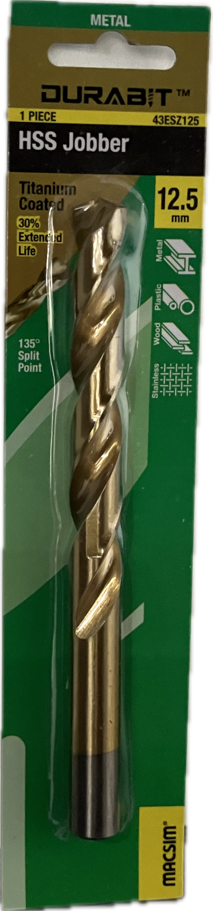 MACSIM DURABIT HSS JOBBER DRILL BIT [HANG PACK OF 1]