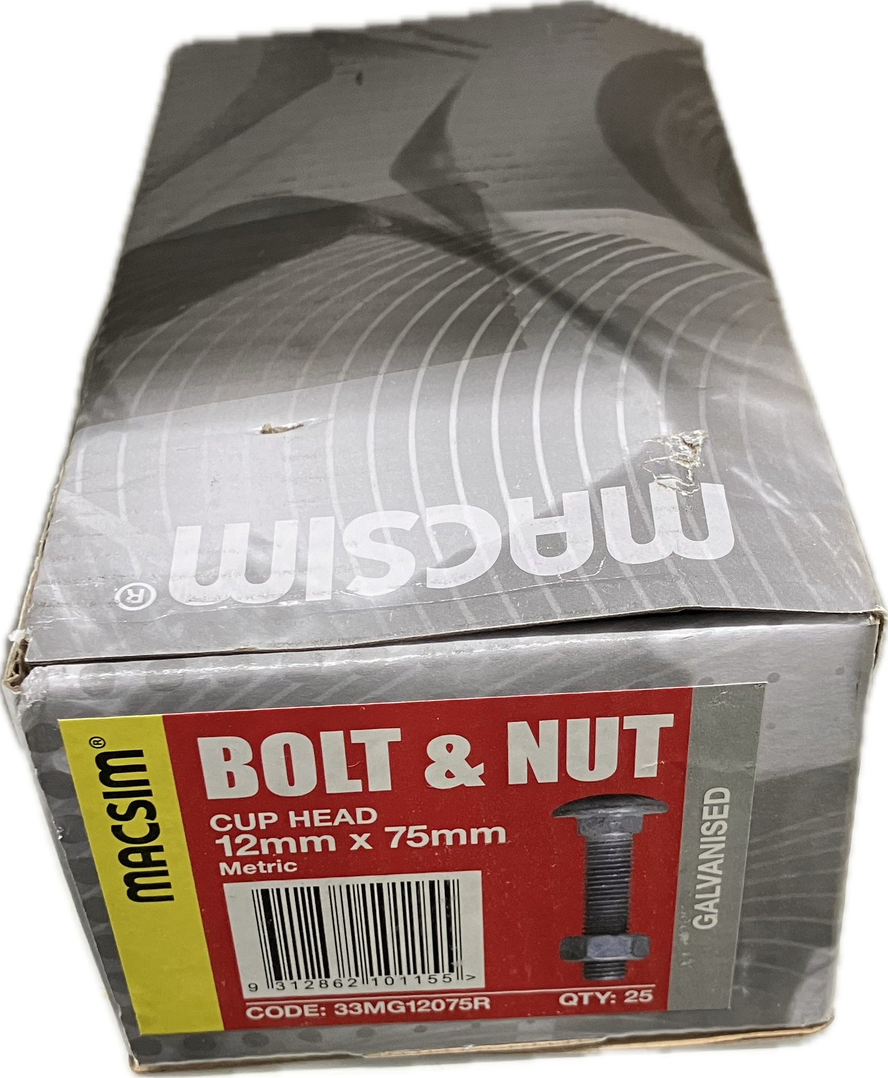 MACSIM GALVANISED CUP HEAD BOLT- 12MM