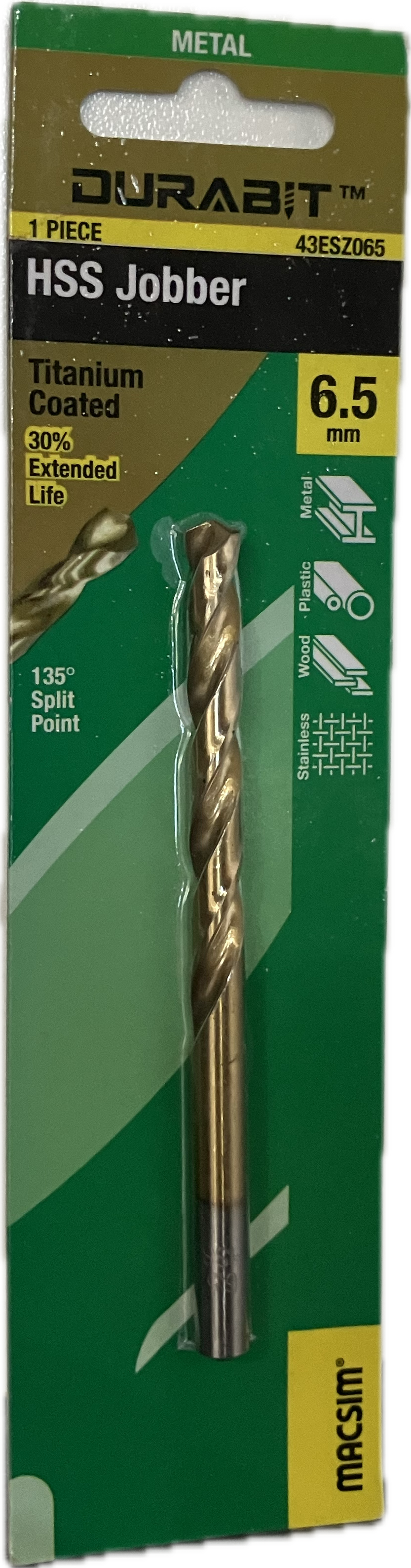 MACSIM DURABIT HSS JOBBER DRILL BIT [HANG PACK OF 1]