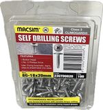 MACSIM SELF DRILLING BUTTON HEAD CLIMOGARD PHILLIPS DRIVE C3 8G SCREW (BLISTER PACK OF 100)