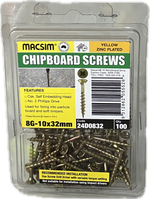 CHIPBOARD SCREWS- 8G (BLISTER PACK OF 100 AND 50)
