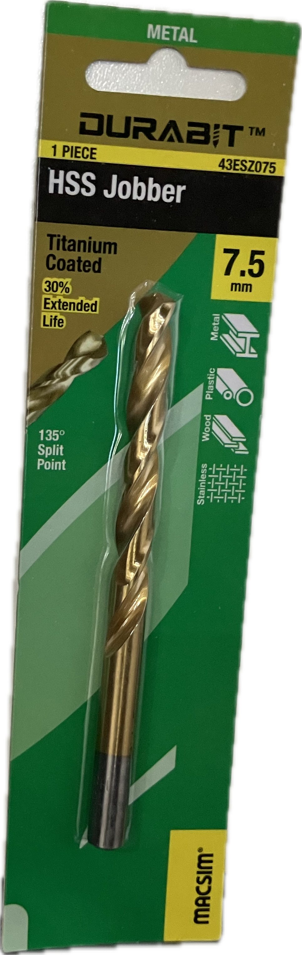 MACSIM DURABIT HSS JOBBER DRILL BIT [HANG PACK OF 1]