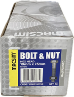 MACSIM GALVANISED HEX HEAD BOLT AND NUT 10MM
