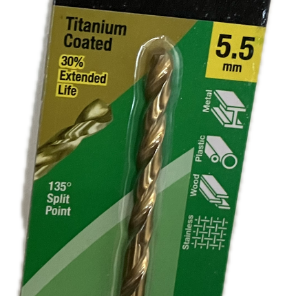 MACSIM DURABIT HSS JOBBER TITANIUM COATED DRILL BIT (HANG PACK OF 1)