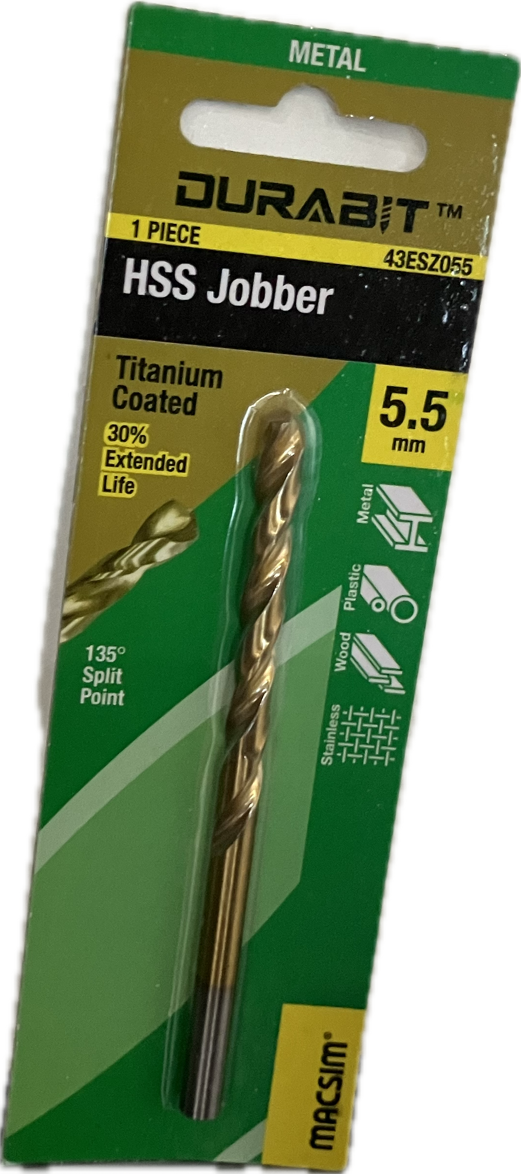 MACSIM DURABIT HSS JOBBER DRILL BIT [HANG PACK OF 1]