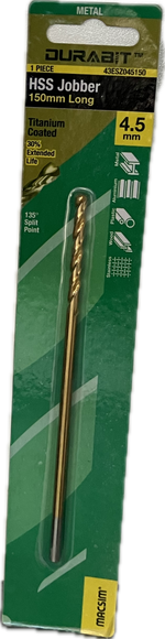 MACSIM DURABIT HSS JOBBER DRILL BIT- 150MM (HANG PACK OF 1)