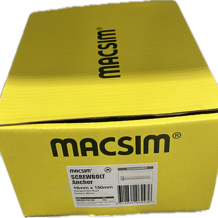 MACSIM SCREWBOLT FLANGED HEX HEAD GALVANISED 16MM