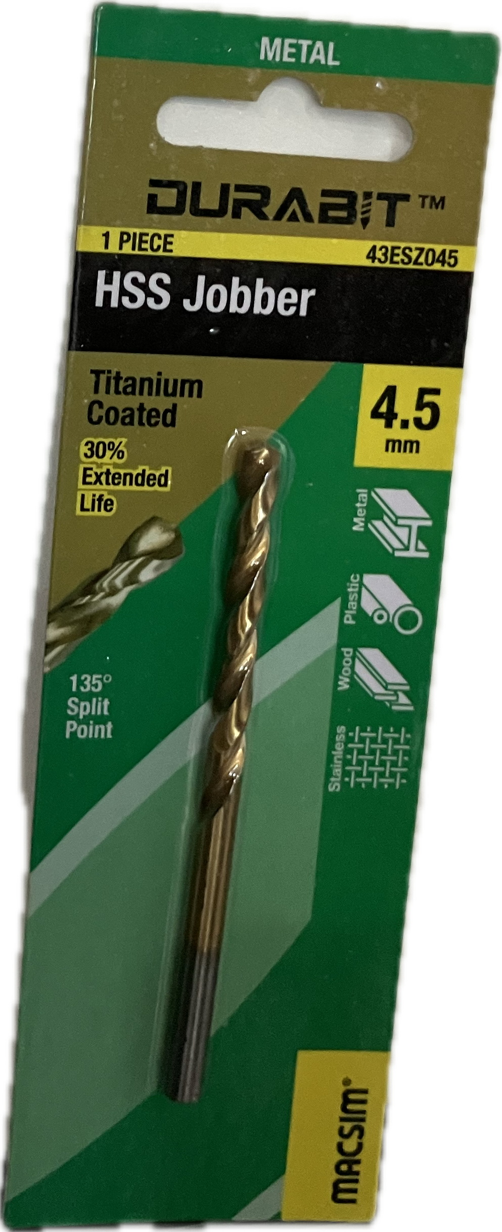 MACSIM DURABIT HSS JOBBER DRILL BIT [HANG PACK OF 1]