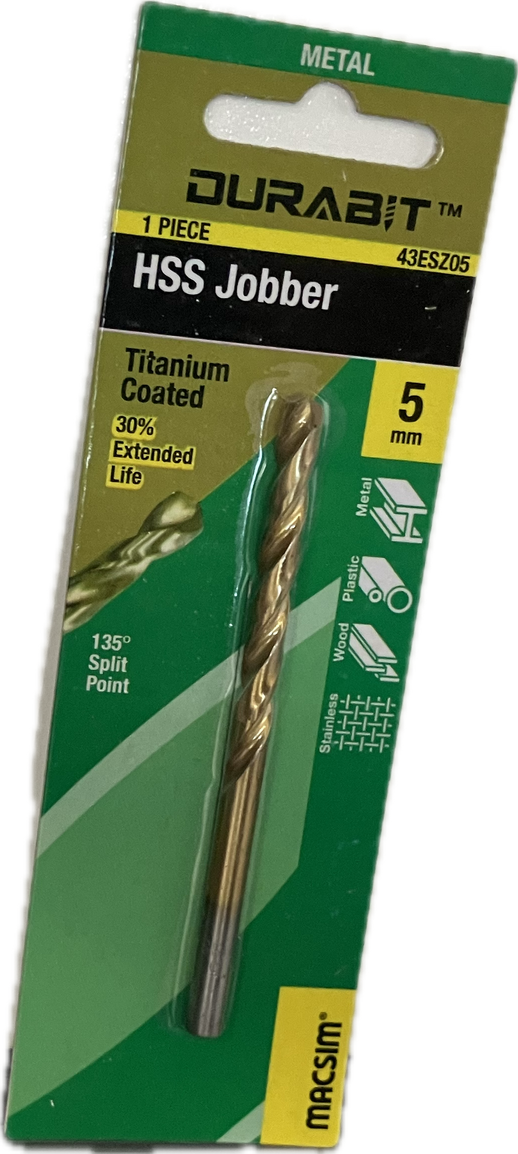 MACSIM DURABIT HSS JOBBER DRILL BIT [HANG PACK OF 1]