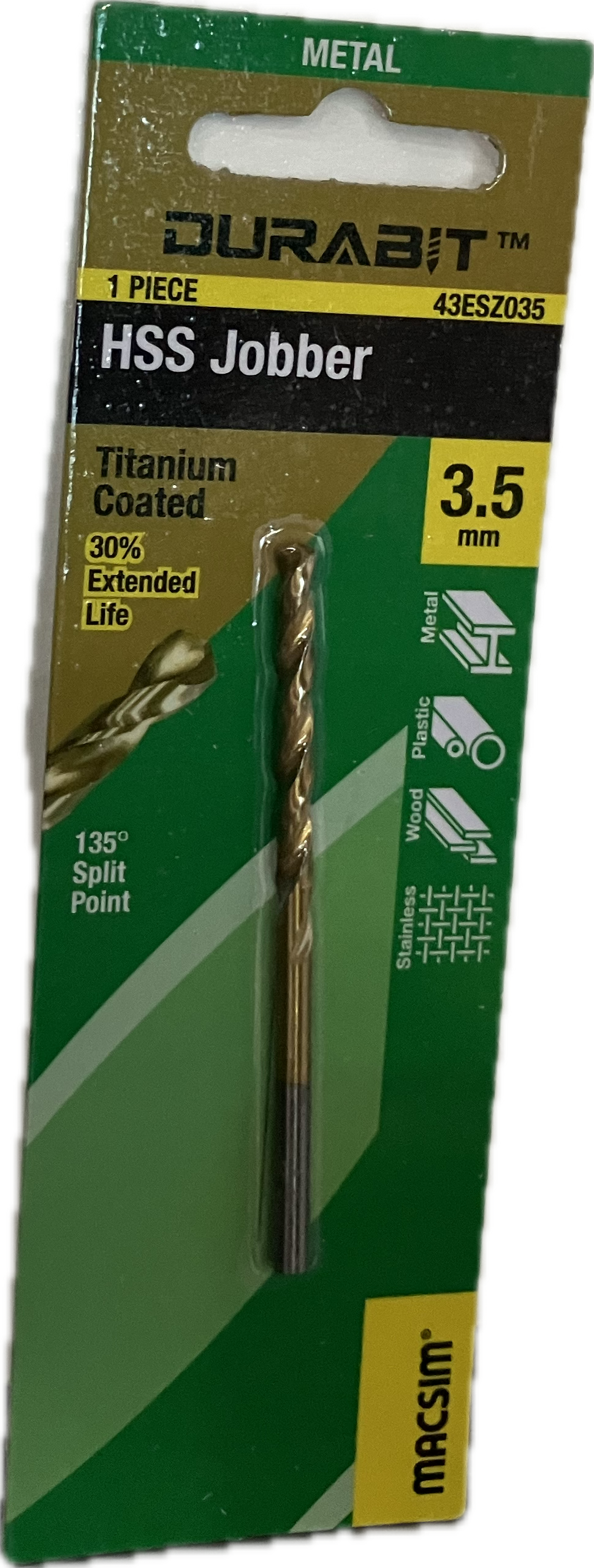 MACSIM DURABIT HSS JOBBER DRILL BIT [HANG PACK OF 1]