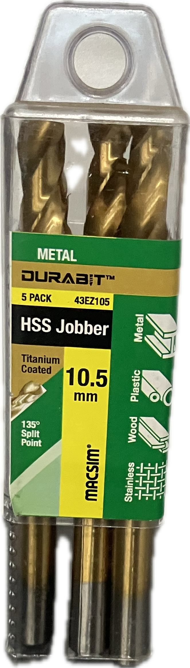 MACSIM DURABIT HSS JOBBER DRILL BIT (BLISTER PACK OF 10)
