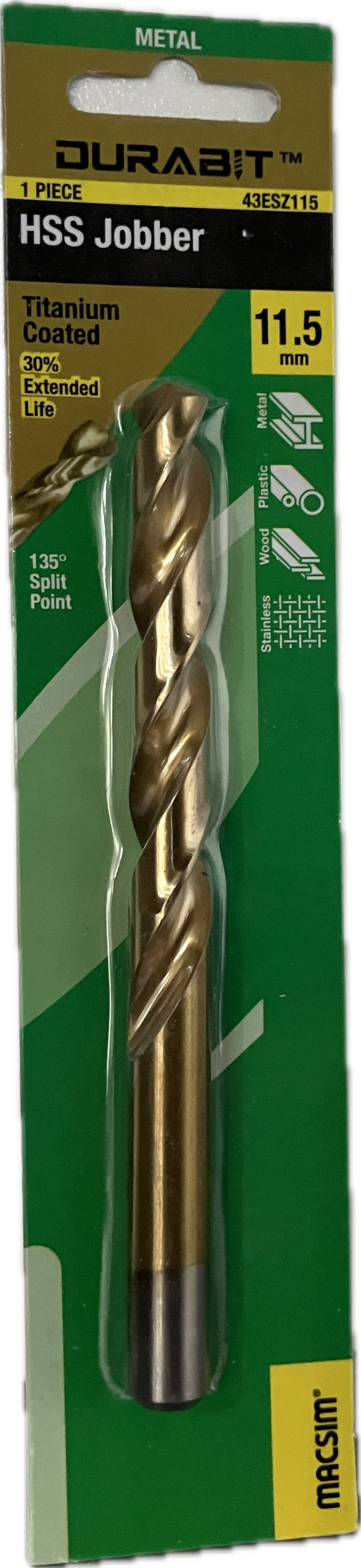 MACSIM DURABIT HSS JOBBER DRILL BIT [HANG PACK OF 1]