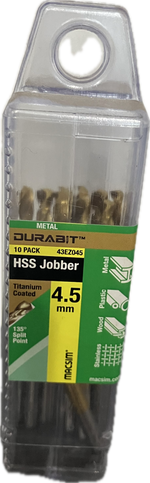 MACSIM DURABIT HSS JOBBER DRILL BIT (BLISTER PACK OF 10)