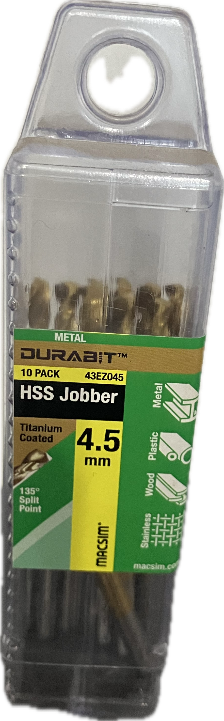 MACSIM DURABIT HSS JOBBER DRILL BIT (BLISTER PACK OF 10)