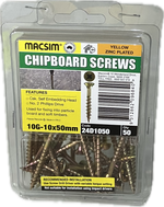 CHIPBOARD SCREWS- 10G (BLISTER PACK OF 50)