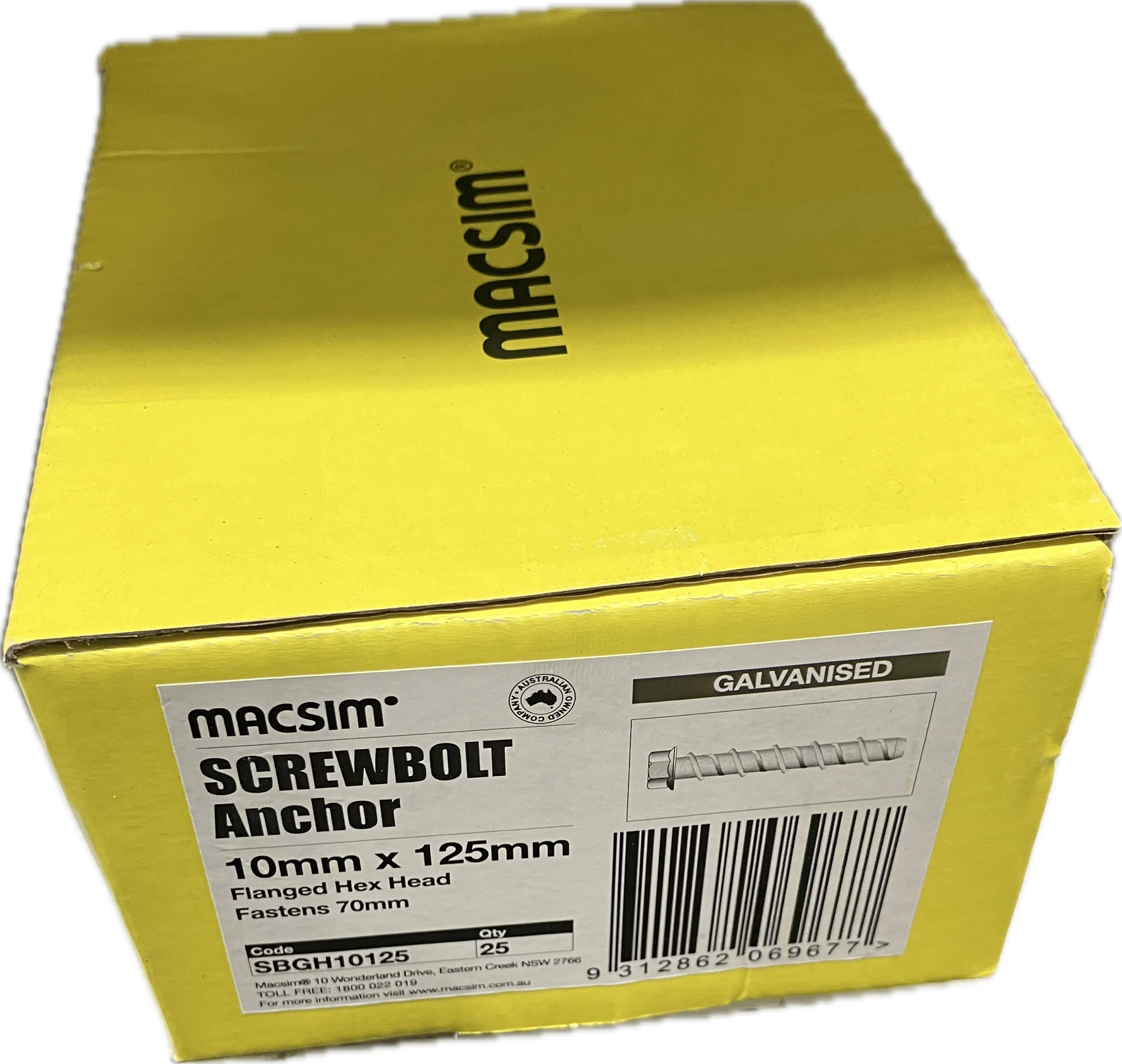 MACSIM GALVANISED SCREWBOLT- 10MM