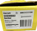 MACSIM GALVANISED SCREWBOLT- 8MM