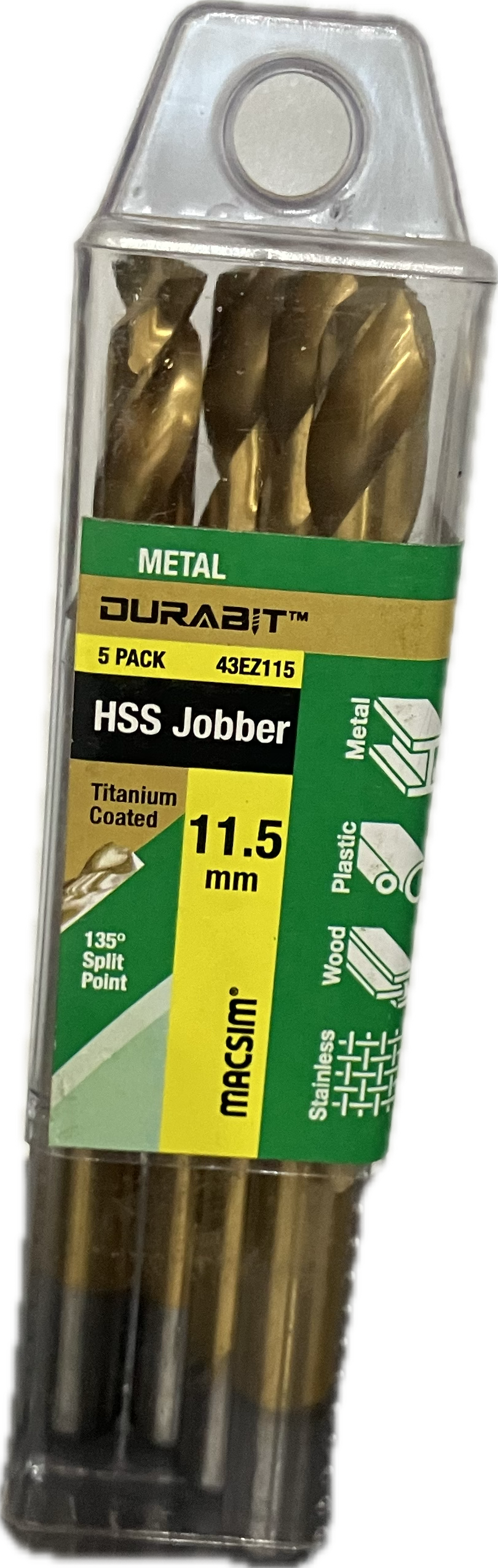 MACSIM DURABIT HSS JOBBER DRILL BIT (BLISTER PACK OF 10)