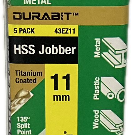 MACSIM DURABIT HSS JOBBER TITANIUM COATED DRILL BIT (BLISTER HANG PACK OF 10)