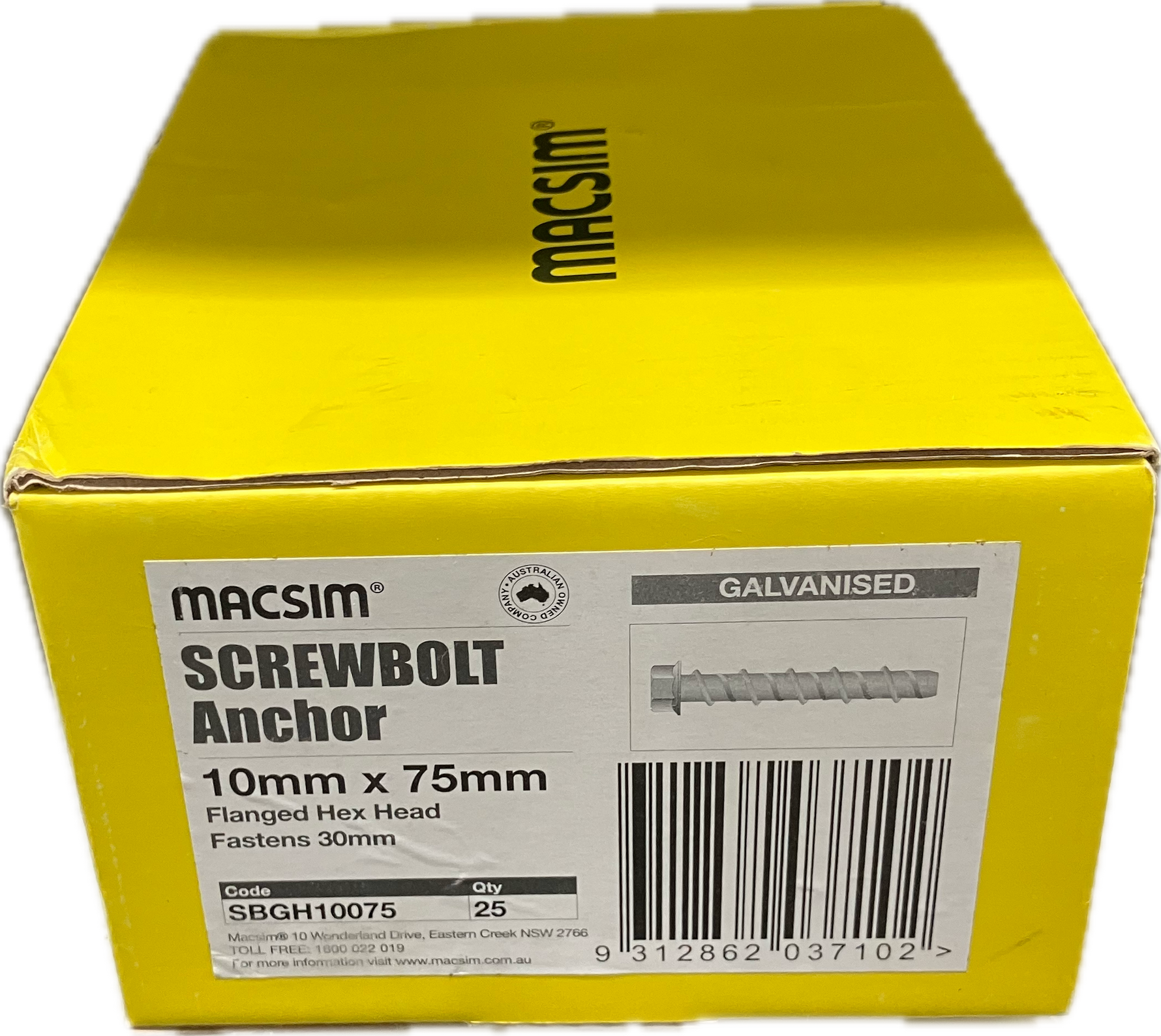 MACSIM GALVANISED SCREWBOLT- 10MM