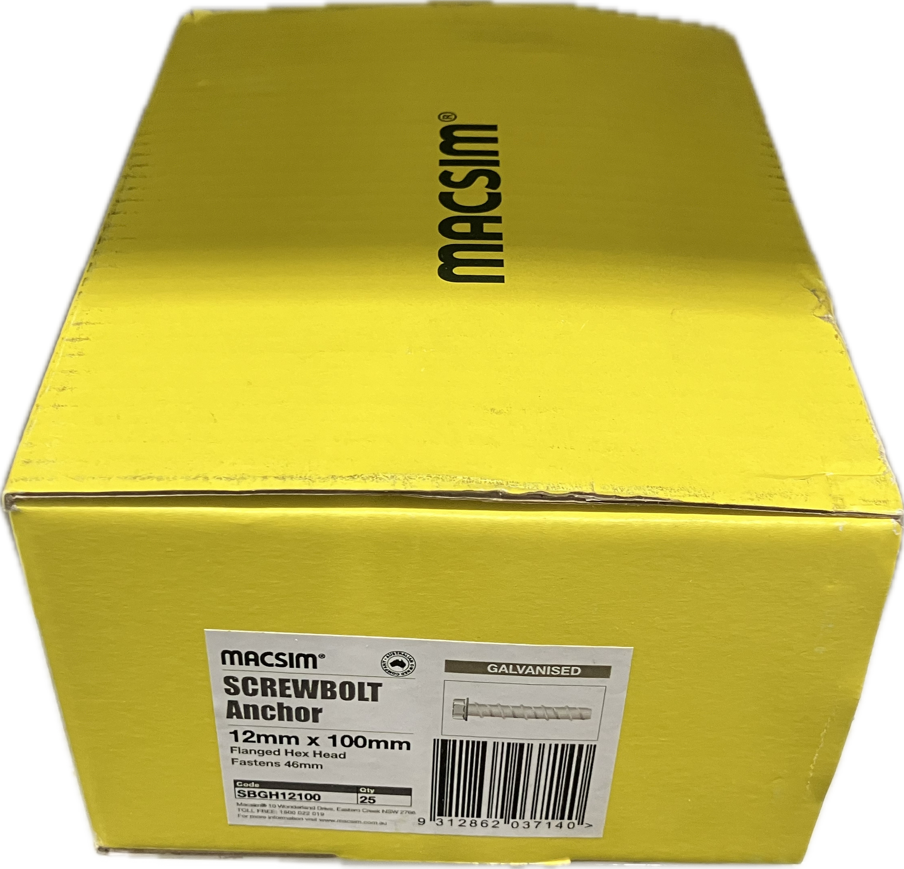 MACSIM GALVANISED SCREWBOLT- 12MM