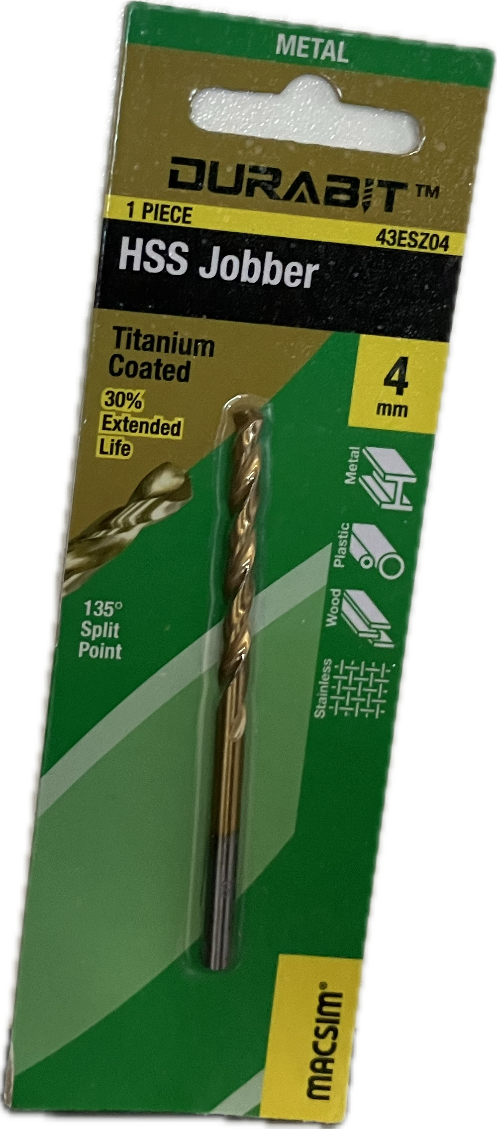 MACSIM DURABIT HSS JOBBER DRILL BIT [HANG PACK OF 1]