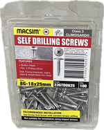 MACSIM SELF DRILLING BUTTON HEAD CLIMOGARD PHILLIPS DRIVE C3 8G SCREW (BLISTER PACK OF 100)