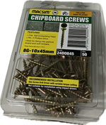 CHIPBOARD SCREWS- 8G (BLISTER PACK OF 100 AND 50)