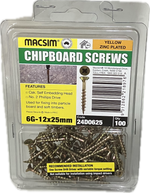 CHIPBOARD SCREWS- 6G (BLISTER PACK OF 100)