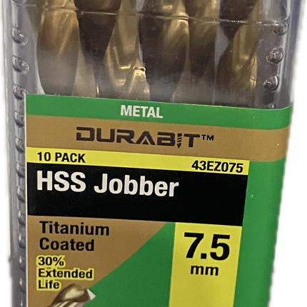 MACSIM DURABIT HSS JOBBER TITANIUM COATED DRILL BIT (BLISTER HANG PACK OF 10)