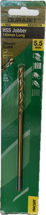 MACSIM DURABIT HSS JOBBER DRILL BIT- 150MM (HANG PACK OF 1)