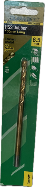 MACSIM DURABIT HSS JOBBER DRILL BIT- 150MM (HANG PACK OF 1)