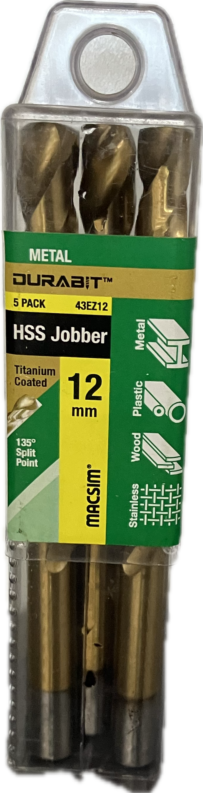 MACSIM DURABIT HSS JOBBER DRILL BIT (BLISTER PACK OF 10)