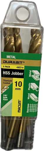 MACSIM DURABIT HSS JOBBER DRILL BIT (BLISTER PACK OF 10)