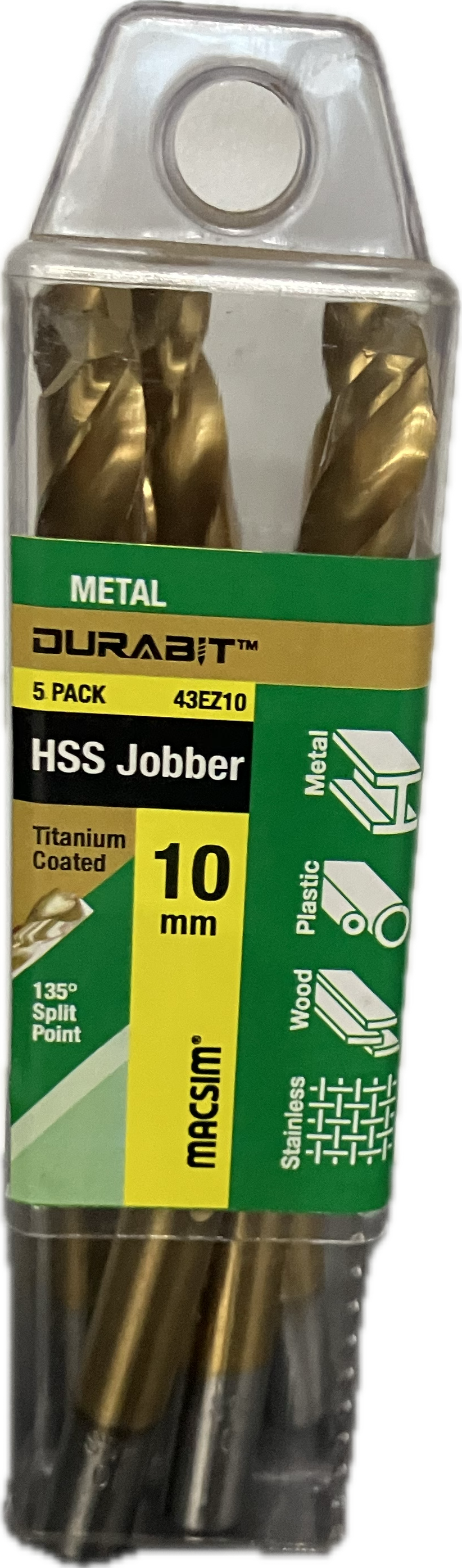 MACSIM DURABIT HSS JOBBER DRILL BIT (BLISTER PACK OF 10)