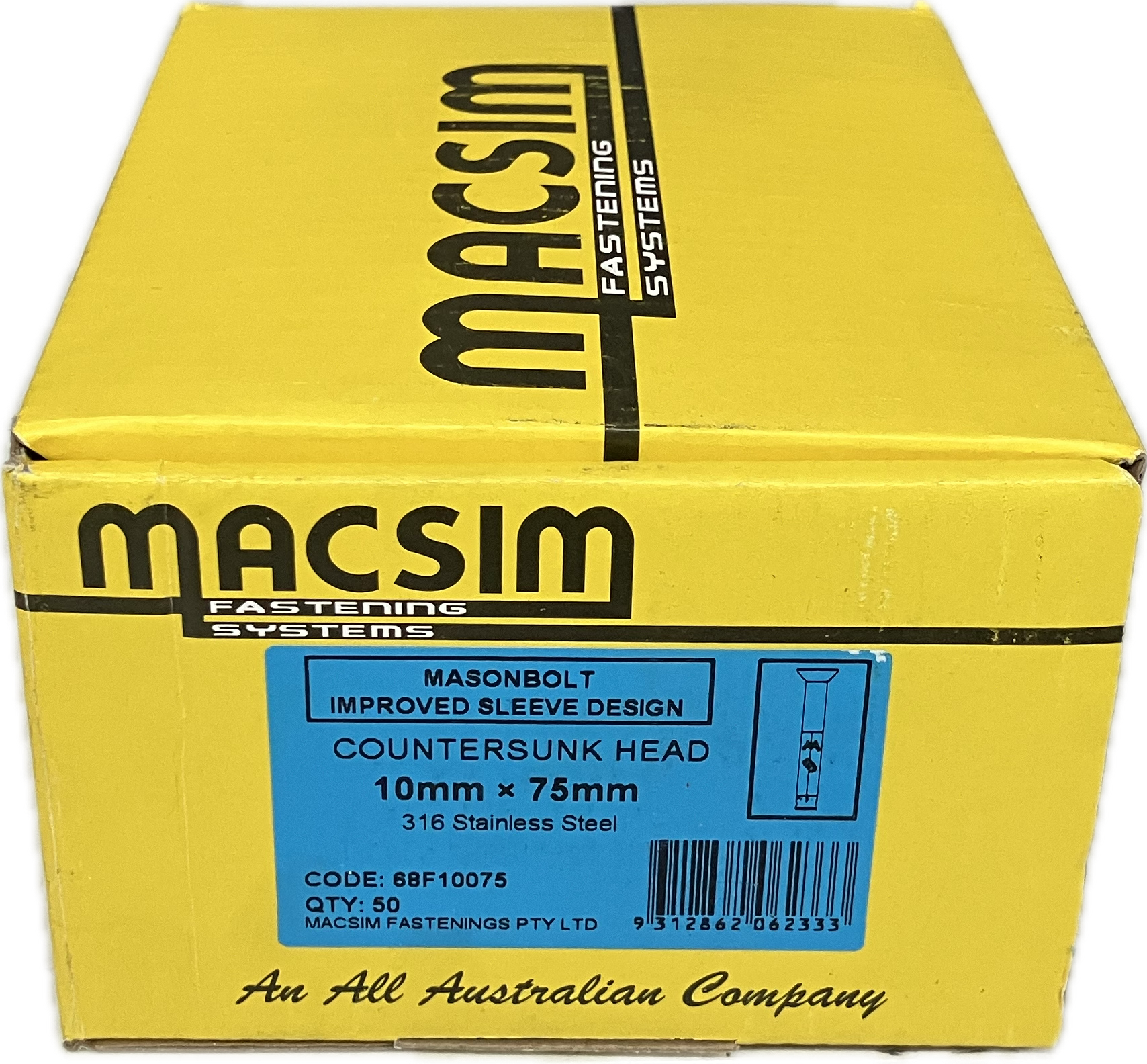 MACSIM COUNTERSUNK MASONBOLT- 10MM
