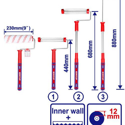 EMTOP 230mm Microfiber Roller on extendable Pole