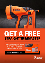 Trimmaster Deal: 11 × 50mm ND Series Brads + FREE Straight Trimmaster