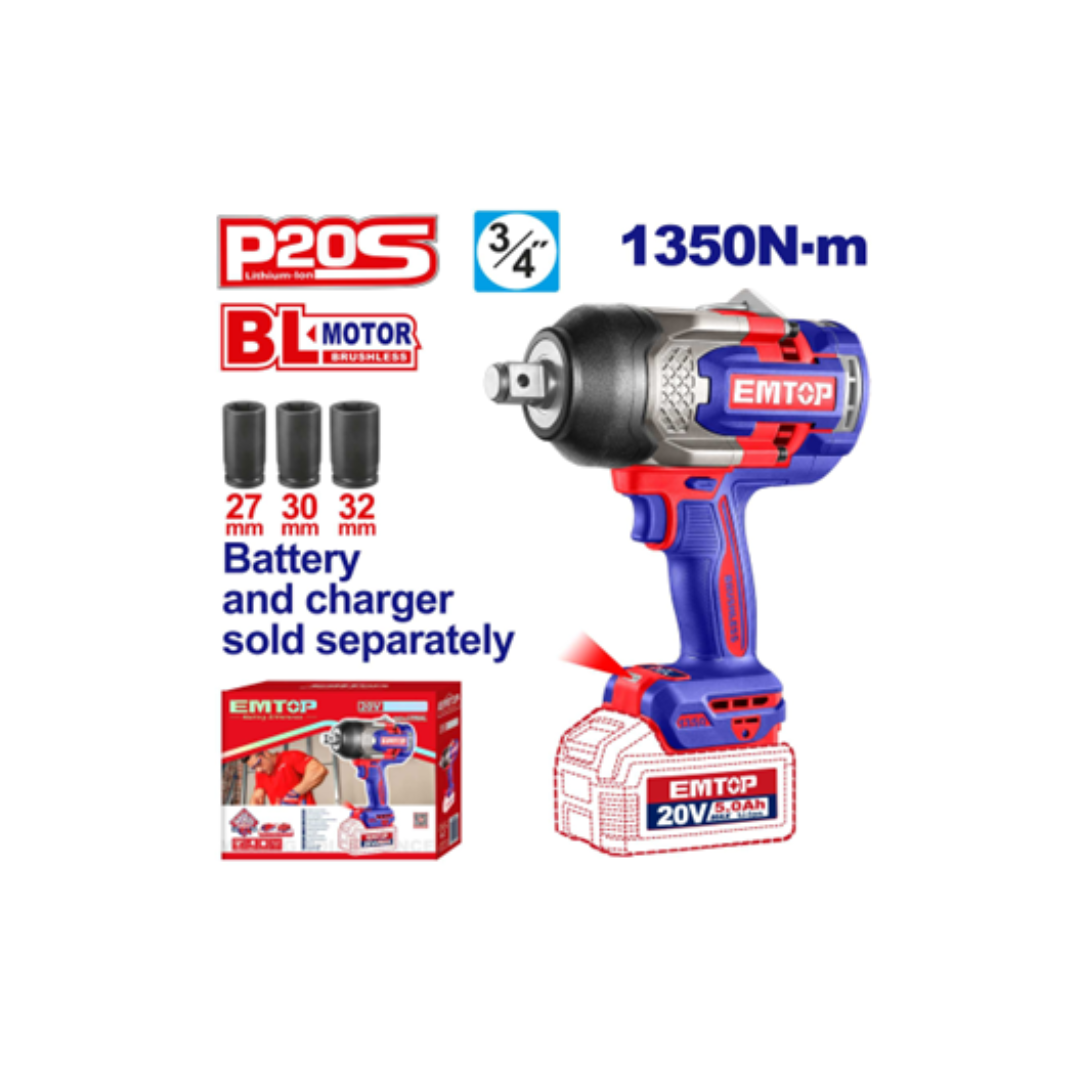 CORDLESS IMPACT WRENCH- 1350N.m